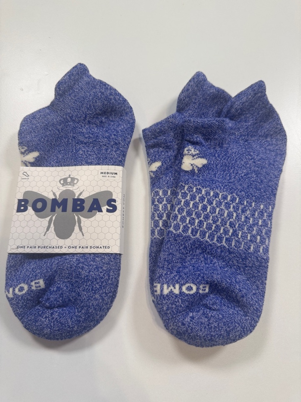 Bombas NWT Unisex 2 Pairs Ankle Socks SZ: Med Color: Blue